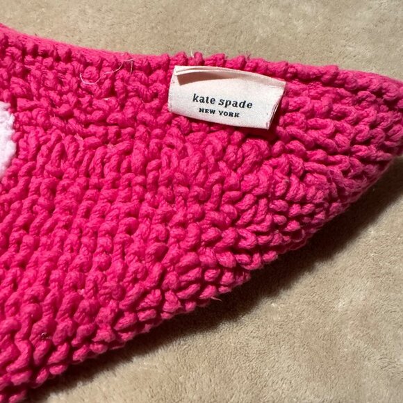 Kate Spade Torrington Dot Bath Rug in Magenta Pink While Polka Large Small set o - Picture 5 of 6